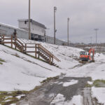 new bleacher construction at Preston High School